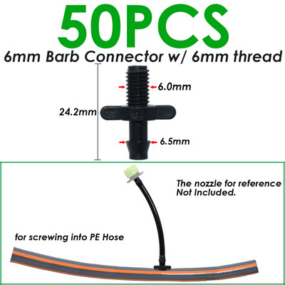 SPRYCLE 20-100PCS 1/4-инчов съединителен тройник Капково напояване Капково поливане Градински инструменти за 4 мм/7 мм тръбен маркуч Оранжерия