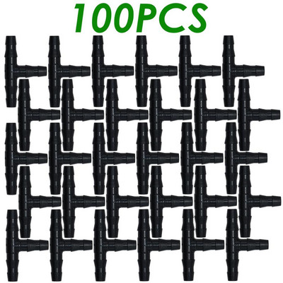 SPRYCLE 20-100PCS 1/4-инчов съединителен тройник Капково напояване Капково поливане Градински инструменти за 4 мм/7 мм тръбен маркуч Оранжерия