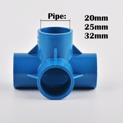 Вътрешен диаметър 20/25/32 mm 3-посочен/4-посочен/5-посочен триизмерен PVC съединител Фитинги за водоснабдителни тръби Равни съединители Пластмаса