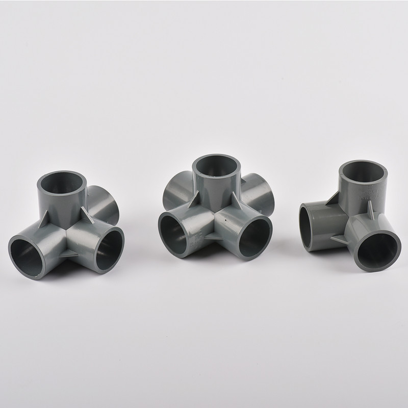 Вътрешен диаметър 20/25/32 mm 3-посочен/4-посочен/5-посочен триизмерен PVC съединител Фитинги за водоснабдителни тръби Равни съединители Пластмаса