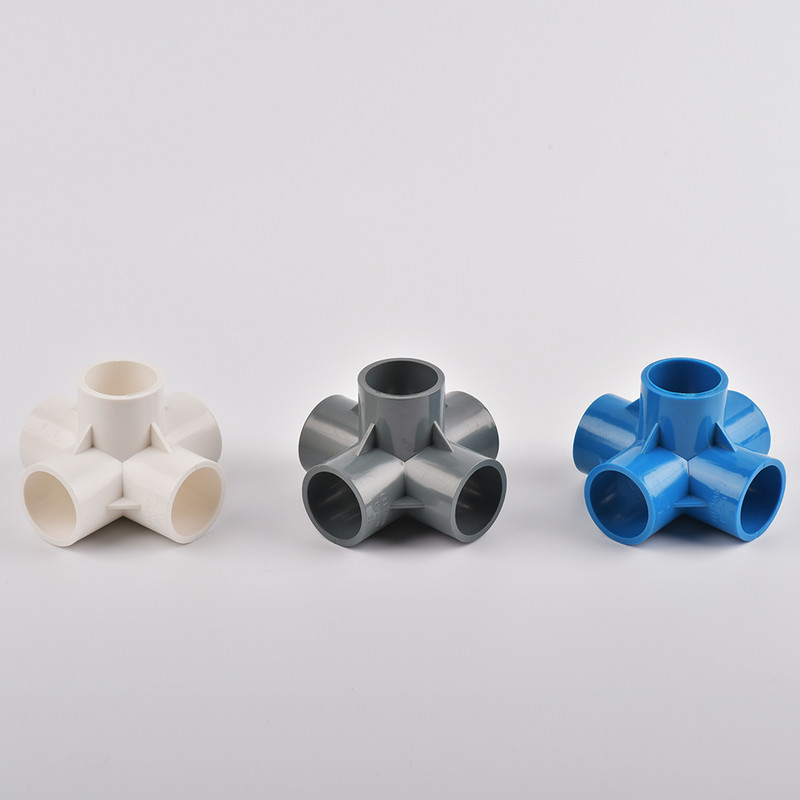 Вътрешен диаметър 20/25/32 mm 3-посочен/4-посочен/5-посочен триизмерен PVC съединител Фитинги за водоснабдителни тръби Равни съединители Пластмаса