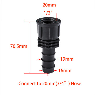 1/2 3/4 женска мъжка резба до 1/2 3/4 1 инч конектор за градински маркуч 16 mm 20 mm 25 mm фитинг за пластмасов маркуч Монтаж на тръба за напояване