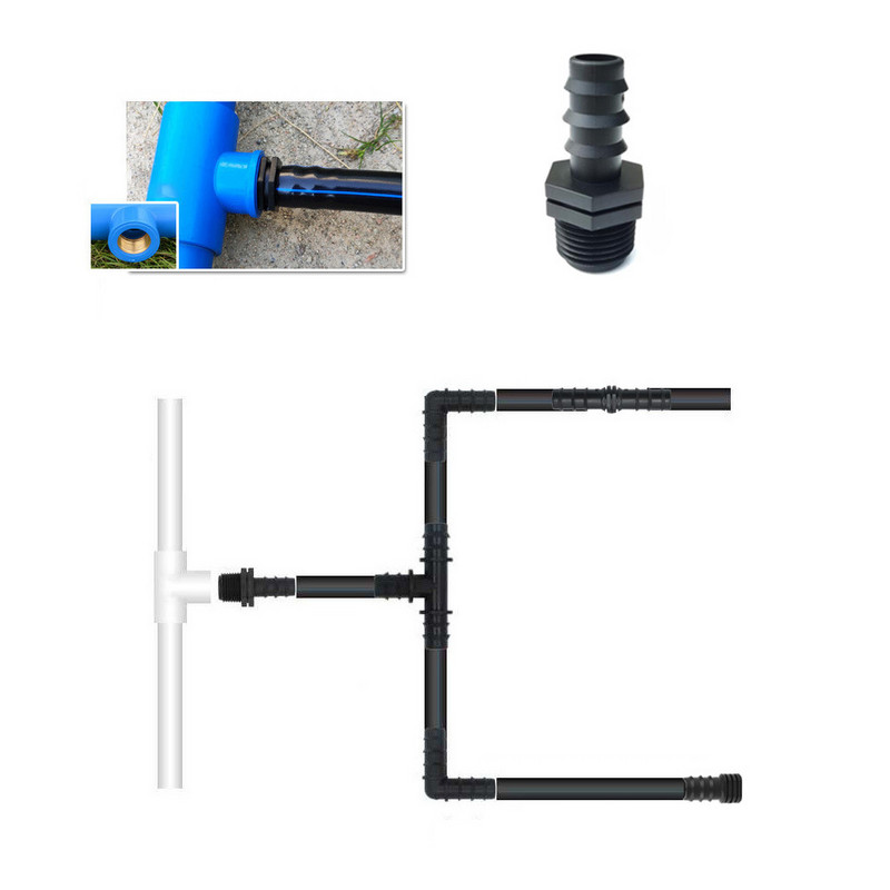 1/2 3/4 женска мъжка резба до 1/2 3/4 1 инч конектор за градински маркуч 16 mm 20 mm 25 mm фитинг за пластмасов маркуч Монтаж на тръба за напояване