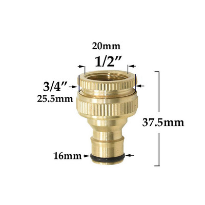 1/2`` 5/8" 3/4" 1`` месингов маркуч Бърз конектор Фитинг за спиране на водата Медна резба Кран Съединител Адаптер за градински пистолет за поливане