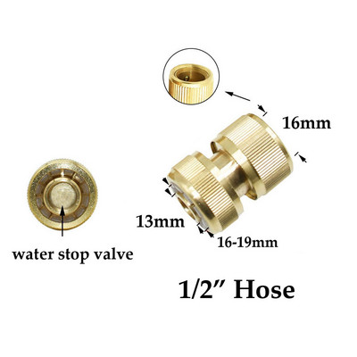 1/2`` 5/8" 3/4" 1`` месингов маркуч Бърз конектор Фитинг за спиране на водата Медна резба Кран Съединител Адаптер за градински пистолет за поливане