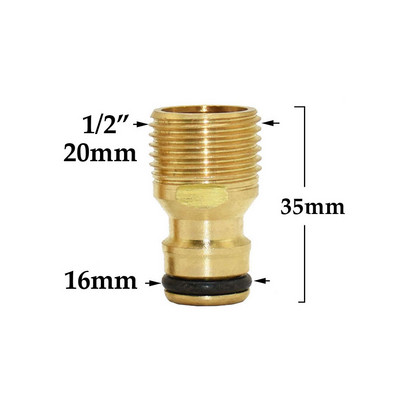 1/2`` 5/8" 3/4" 1`` месингов маркуч Бърз конектор Фитинг за спиране на водата Медна резба Кран Съединител Адаптер за градински пистолет за поливане