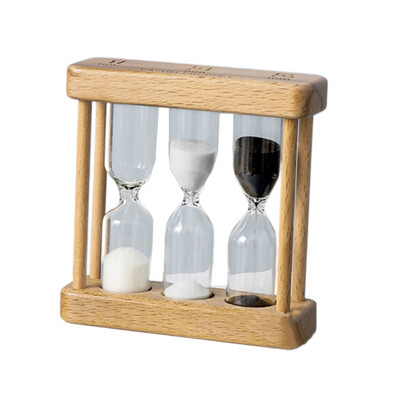 Творчески дървени орнаменти пясъчен часовник 1/3/5 минути пясъчен часовник таймер 3 в 1 комбинация пясъчни часовници занаяти за декорация на дома