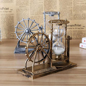 1PC Винтидж въртящо се виенско колело Орнамент с пясъчен часовник Кристална топка Занаяти Подарък Домашен декор Творчески подарък за студенти