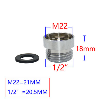 1db sárgaréz 1/2"-es dugaszoló - M22 M24 M20 menetes csatlakozó fürdőszobai zuhany csaptelephez adapter aljzat csatlakozó réz szerelvények