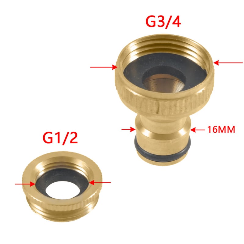 3/4 женски месингови фитинги за градински маркуч женски 1/2 кран Адаптер за воден пистолет Мед 1 бр. Фитинги за воден пистолет Конектор за кран