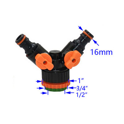 Двупътен градински кран женски 1/2 3/4 до 5/8 1/4" Y Напоителен клапан Разделител на вода Бърз конектор 1 комплект