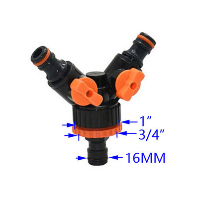 Двупътен градински кран женски 1/2 3/4 до 5/8 1/4" Y Напоителен клапан Разделител на вода Бърз конектор 1 комплект
