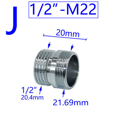 Sárgaréz 1/2" M16 M17 M18 M19 M20 M22 M24 M28 M32 menetes csatlakozó dugó buborékos víztisztító csaptelephez réz szerelvények