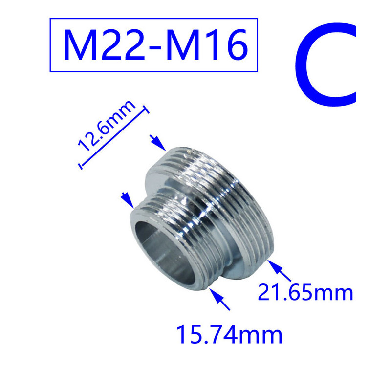Месинг 1/2" M16 M17 M18 M19 M20 M22 M24 M28 M32 Конектор за резба Мъжки Женски за кран за пречиствател на вода с мехур Медни фитинги