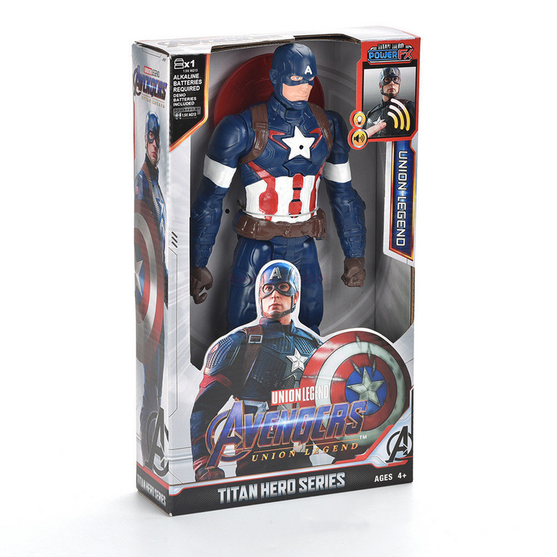 Фигурка Captain America, Пластмасова, Звук и светлина, 30 см
