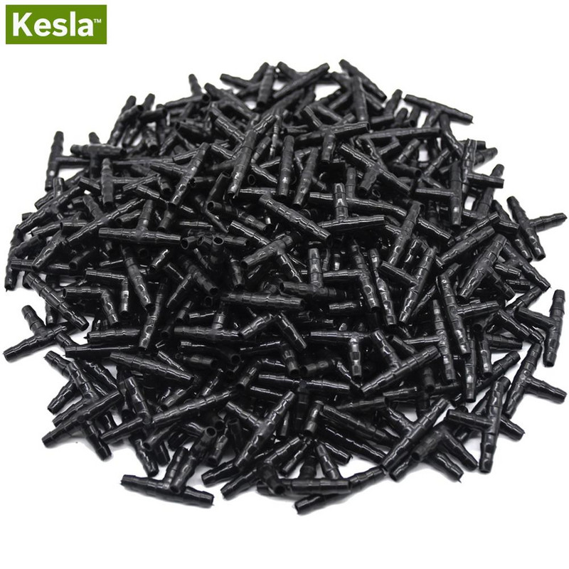 KESLA 20-50PCS Пластмасова капкомерна напоителна тройник за отглеждане 1/4 инча Съединител за маркуч Съединителен маркуч Инструменти за външно напояване за маркуч 4 mm/7 mm