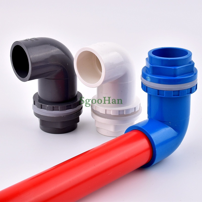 1PC Наличен размер 5 PVC тръба Аквариум Коляно Дренажни конектори Преливна резба Резервоар за вода Захранване Начало Направи си сам тръбна връзка