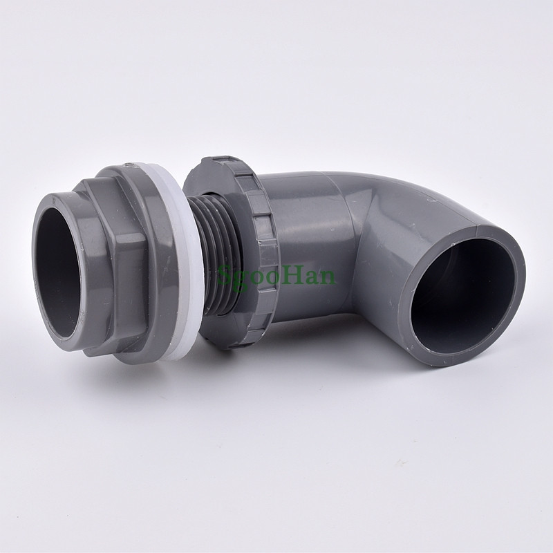 1PC Наличен размер 5 PVC тръба Аквариум Коляно Дренажни конектори Преливна резба Резервоар за вода Захранване Начало Направи си сам тръбна връзка