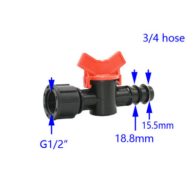 Kerti csap 1/2 3/4 anya 1/2 3/4" PE tömlő öntözőszelep 16mm 20mm kerti tömlő horgas miniatűr szelep daru 1db