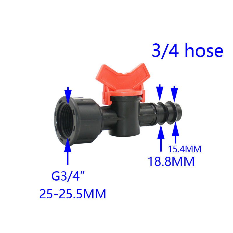 Градински кран 1/2 3/4 женски към 1/2 3/4" PE маркуч, напоителен клапан 16 mm 20 mm градински маркуч, миниатюрен кран за кран 1 бр.