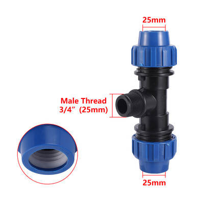 20/25/32mm-től 1/2"-ig 3/4"-ig 1"-es dugó PE csőcsatlakozó Adapter Könyök-pólószerelvények Kert Mezőgazdaság Öntözési csőszerelvények
