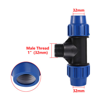 20/25/32mm-től 1/2"-ig 3/4"-ig 1"-es dugó PE csőcsatlakozó Adapter Könyök-pólószerelvények Kert Mezőgazdaság Öntözési csőszerelvények