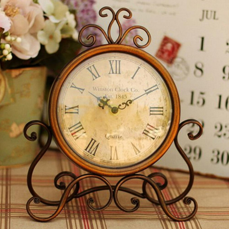 Часовник Ютия Безшумен ретро ретро маса Дом Спалня Всекидневна Офис декор