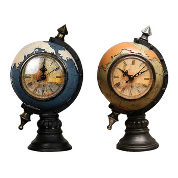 Ретро земен часовник Творческа фигурка от смола Декор Занаятчийски настолен орнамент