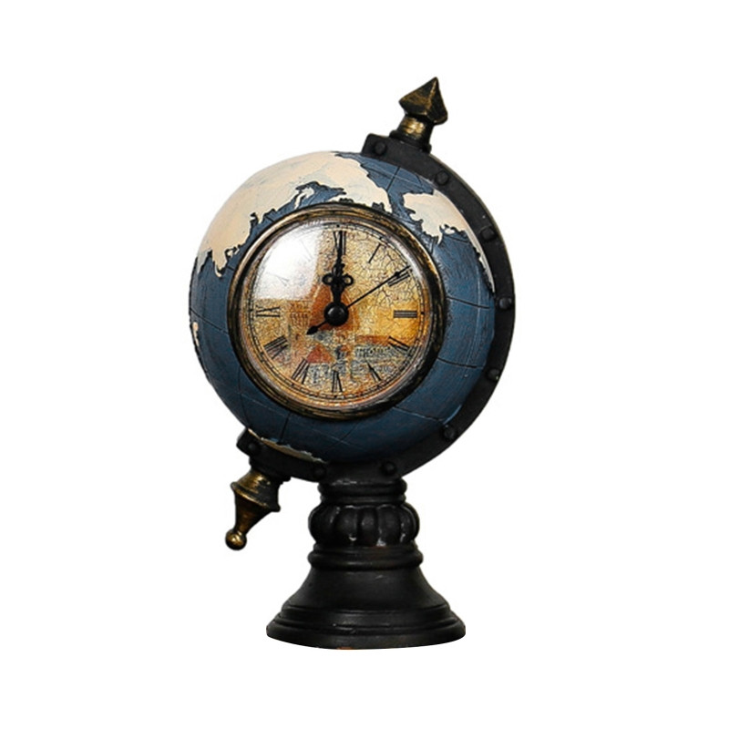 Ретро земен часовник Творческа фигурка от смола Декор Занаятчийски настолен орнамент