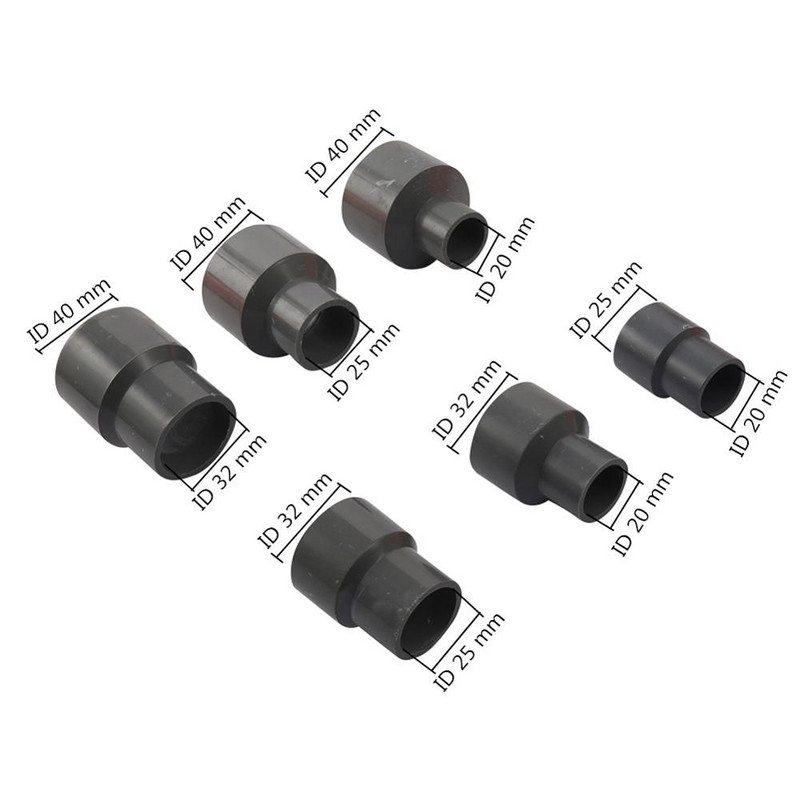 Aia kastmine 20mm 25mm 32mm 40mm PVC hall sirge vähendav ühendusliitmik veetoru parandusadapter DIY riiulitarvikud