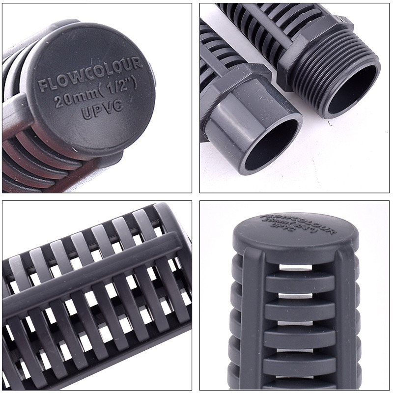1Pcs UPVC водна помпа за аквариум Филтър Съединение Fish Tank Водна входна цедка PVC тръба Пропусклива капачка Кошница за цветя Цедка Екран