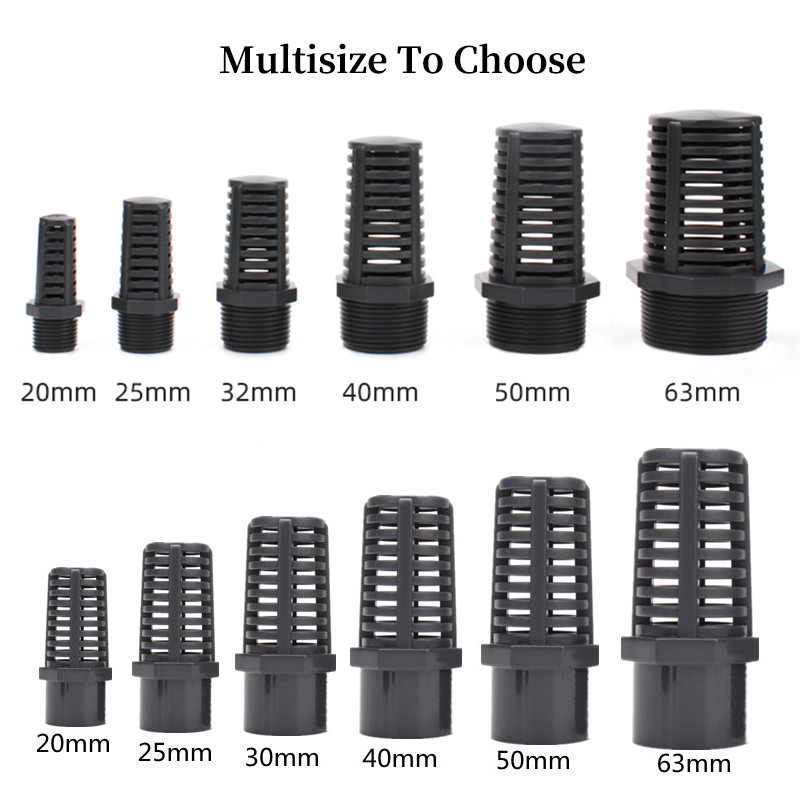 1Pcs UPVC водна помпа за аквариум Филтър Съединение Fish Tank Водна входна цедка PVC тръба Пропусклива капачка Кошница за цветя Цедка Екран