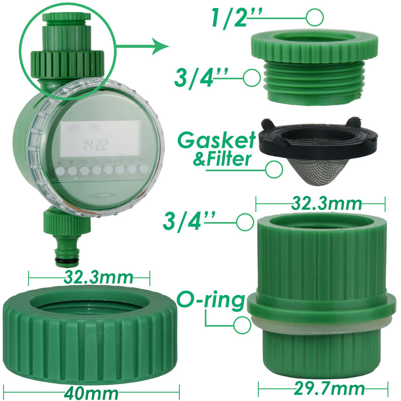 3/4-инчов конектор за кран, ремонт, подмяна, автоматичен LCD дисплей, таймер за поливане, иригатор, електронен контролер за напояване на градината