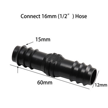 10PCS 16mm 20mm 25mm бодливи съединители Прави конектори Микрокапково напояване PE тръба Тръби Фитинг за ремонт на градински маркуч