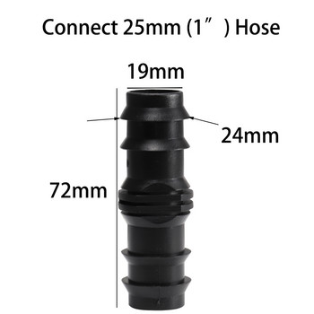 10PCS 16mm 20mm 25mm бодливи съединители Прави конектори Микрокапково напояване PE тръба Тръби Фитинг за ремонт на градински маркуч