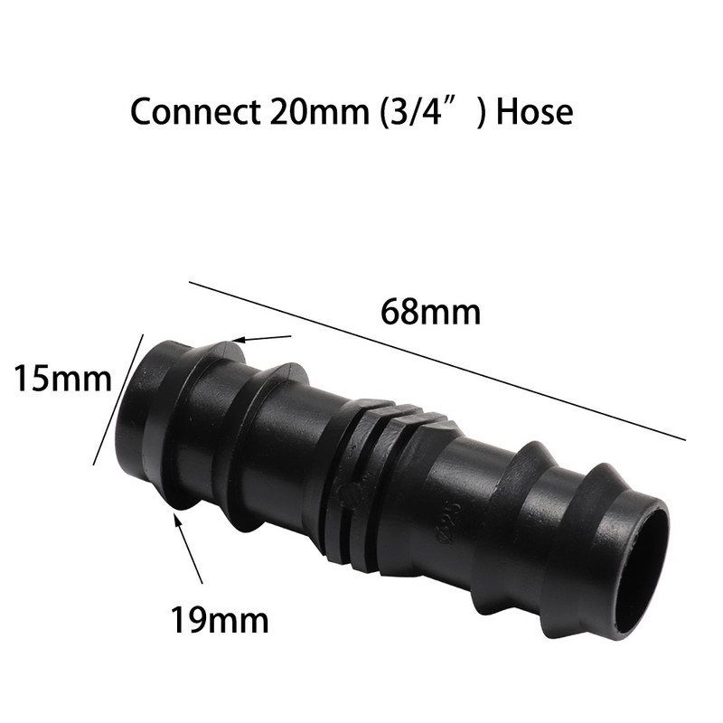 10PCS 16mm 20mm 25mm бодливи съединители Прави конектори Микрокапково напояване PE тръба Тръби Фитинг за ремонт на градински маркуч