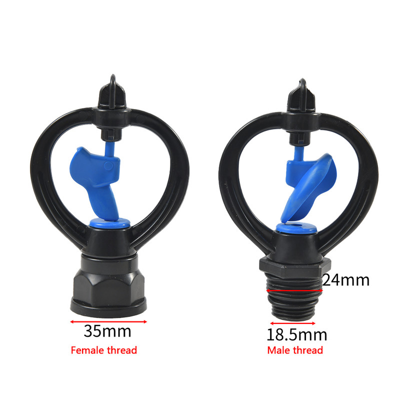 Vyriškas 1/2 3/4 colio moteriškas rotacinis sodo vejos purkštuvas sodo laistymui 1 vnt Vidutinės klasės besisukanti purkštuvo galvutė