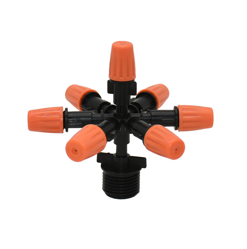 Мъжка 1/2 3/4 дюза за пръскане с водна мъгла 7-посочна дюза за градинска пръскачка за аксесоари за напояване на градински оранжерии 1 комплект