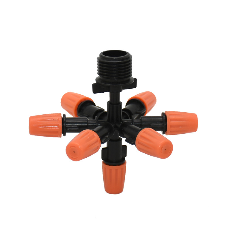 Мъжка 1/2 3/4 дюза за пръскане с водна мъгла 7-посочна дюза за градинска пръскачка за аксесоари за напояване на градински оранжерии 1 комплект