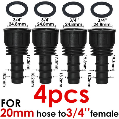 KESLA 4 DB 1/2" 3/4" anya menetes csatlakozó szárhoz 16mm 20mm PE tömlőadapter öntöző vetőgép csepegtető rendszer kerti csőjavítás