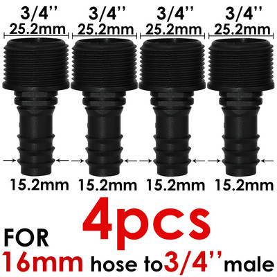 KESLA 4 DB 1/2" 3/4" anya menetes csatlakozó szárhoz 16mm 20mm PE tömlőadapter öntöző vetőgép csepegtető rendszer kerti csőjavítás