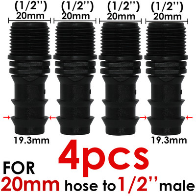 KESLA 4 DB 1/2" 3/4" anya menetes csatlakozó szárhoz 16mm 20mm PE tömlőadapter öntöző vetőgép csepegtető rendszer kerti csőjavítás