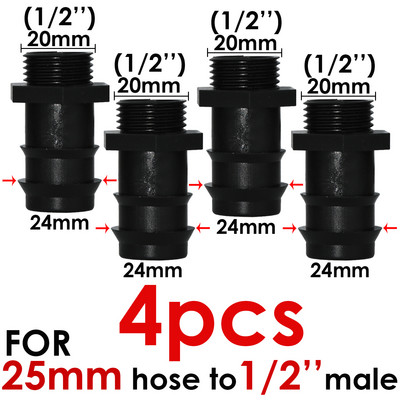 KESLA 4 DB 1/2" 3/4" anya menetes csatlakozó szárhoz 16mm 20mm PE tömlőadapter öntöző vetőgép csepegtető rendszer kerti csőjavítás