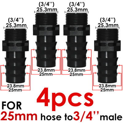 KESLA 4 DB 1/2" 3/4" anya menetes csatlakozó szárhoz 16mm 20mm PE tömlőadapter öntöző vetőgép csepegtető rendszer kerti csőjavítás