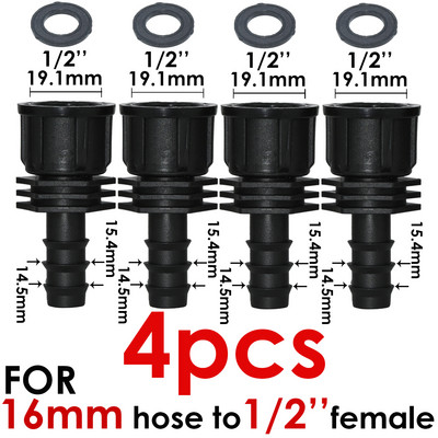 KESLA 4 DB 1/2" 3/4" anya menetes csatlakozó szárhoz 16mm 20mm PE tömlőadapter öntöző vetőgép csepegtető rendszer kerti csőjavítás