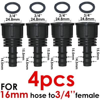 KESLA 4 DB 1/2" 3/4" anya menetes csatlakozó szárhoz 16mm 20mm PE tömlőadapter öntöző vetőgép csepegtető rendszer kerti csőjavítás