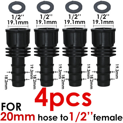 KESLA 4 DB 1/2" 3/4" anya menetes csatlakozó szárhoz 16mm 20mm PE tömlőadapter öntöző vetőgép csepegtető rendszer kerti csőjavítás