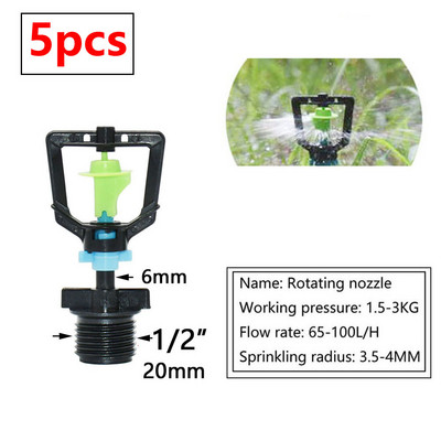 Üvegházhatású öntözési locsoló csepegtető öntözés kertben állítható mikro spray forgó refrakciós ködfúvóka 1/4"-es szál