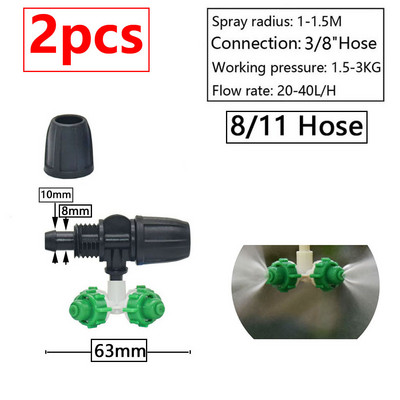 Üvegházhatású öntözési locsoló csepegtető öntözés kertben állítható mikro spray forgó refrakciós ködfúvóka 1/4"-es szál