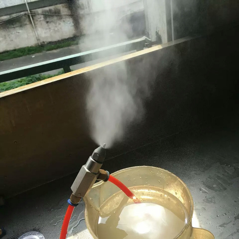 Дюза за суха мъгла за контрол на праха, ултразвукова мъгла от неръждаема стомана, супер фино пулверизиране на въздуха, регулируема с основа